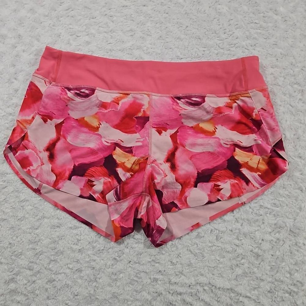 NWOT Athleta printed run with it 3.5 in short women's XL Pink Purple Painted Ene